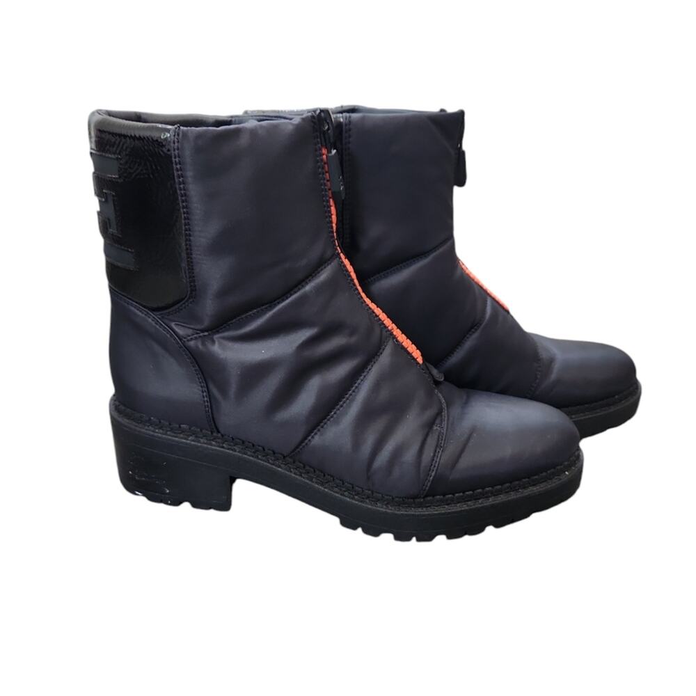 Sam Edelman Black Winter Boots with Orange Accents